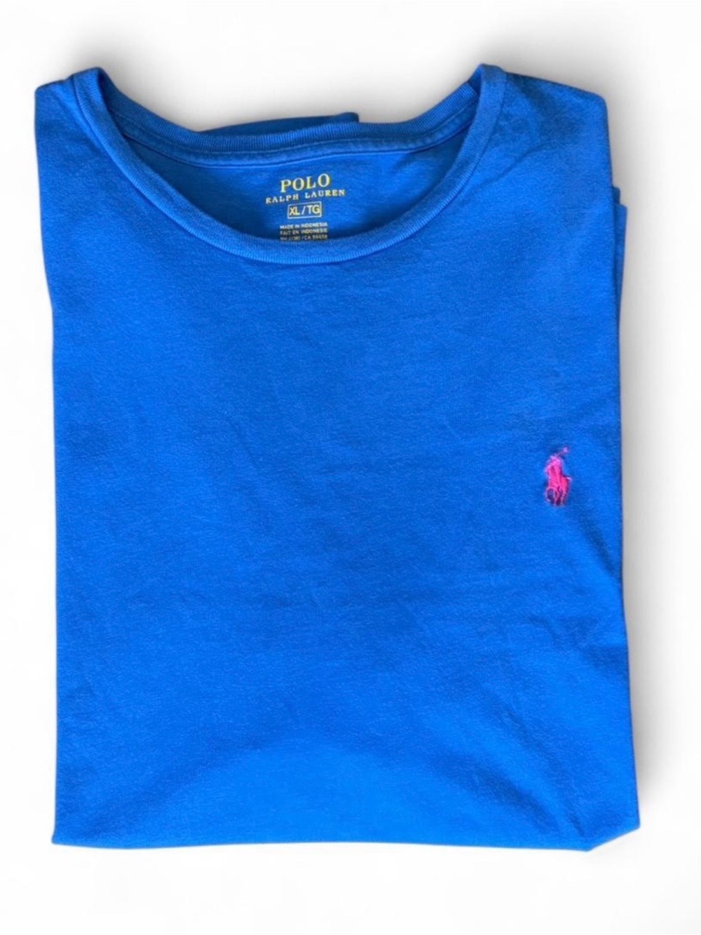 Polo Ralph Lauren men’s XL bright blue cotton t-shirt with crew neck.